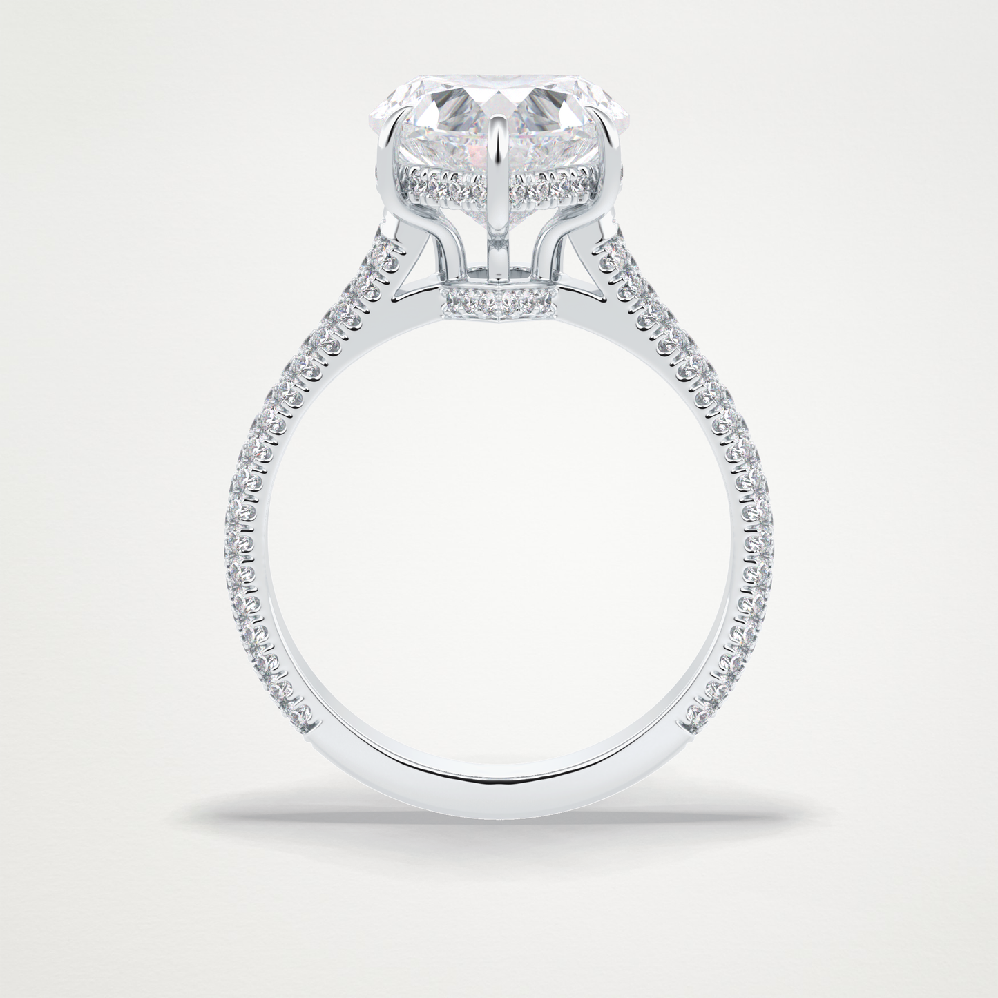 Heart Hidden Halo & Pave Lab Grown Diamond Engagement Ring