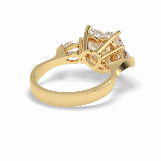Heart Three Stone Lab Grown Diamond Engagement Ring