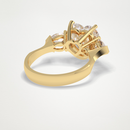 Heart Three Stone Lab Grown Diamond Engagement Ring