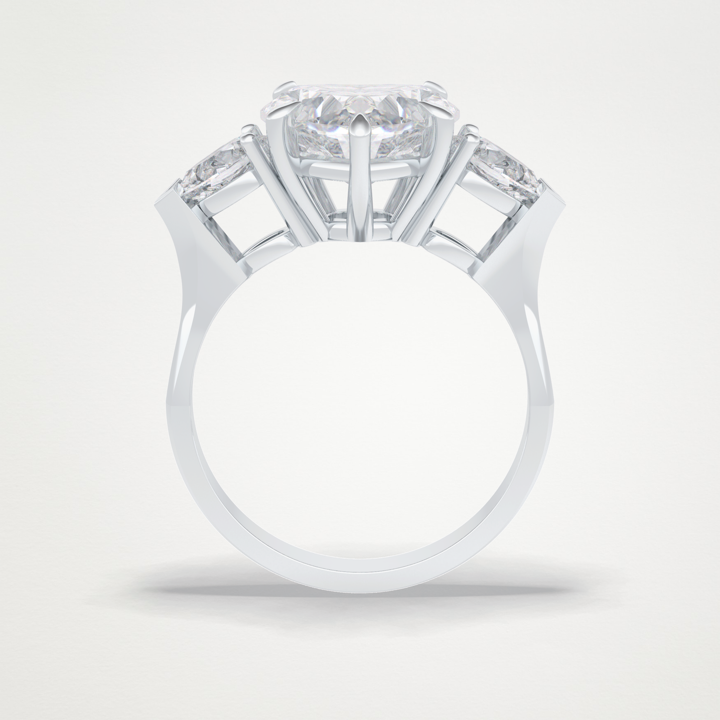 Heart Three Stone Lab Grown Diamond Engagement Ring
