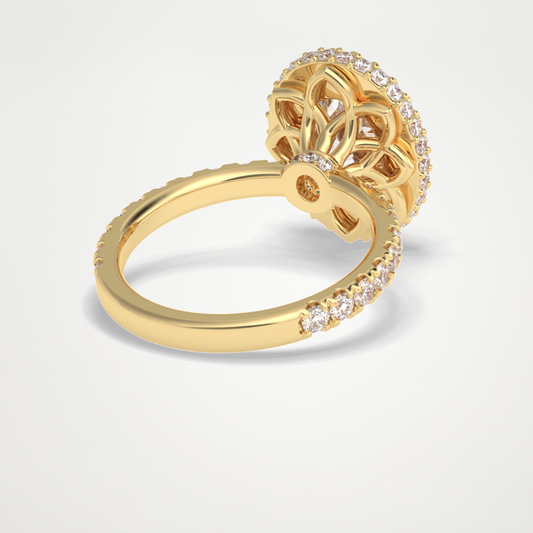Oval Halo & Pave Lab Grown Diamond Engagement Ring