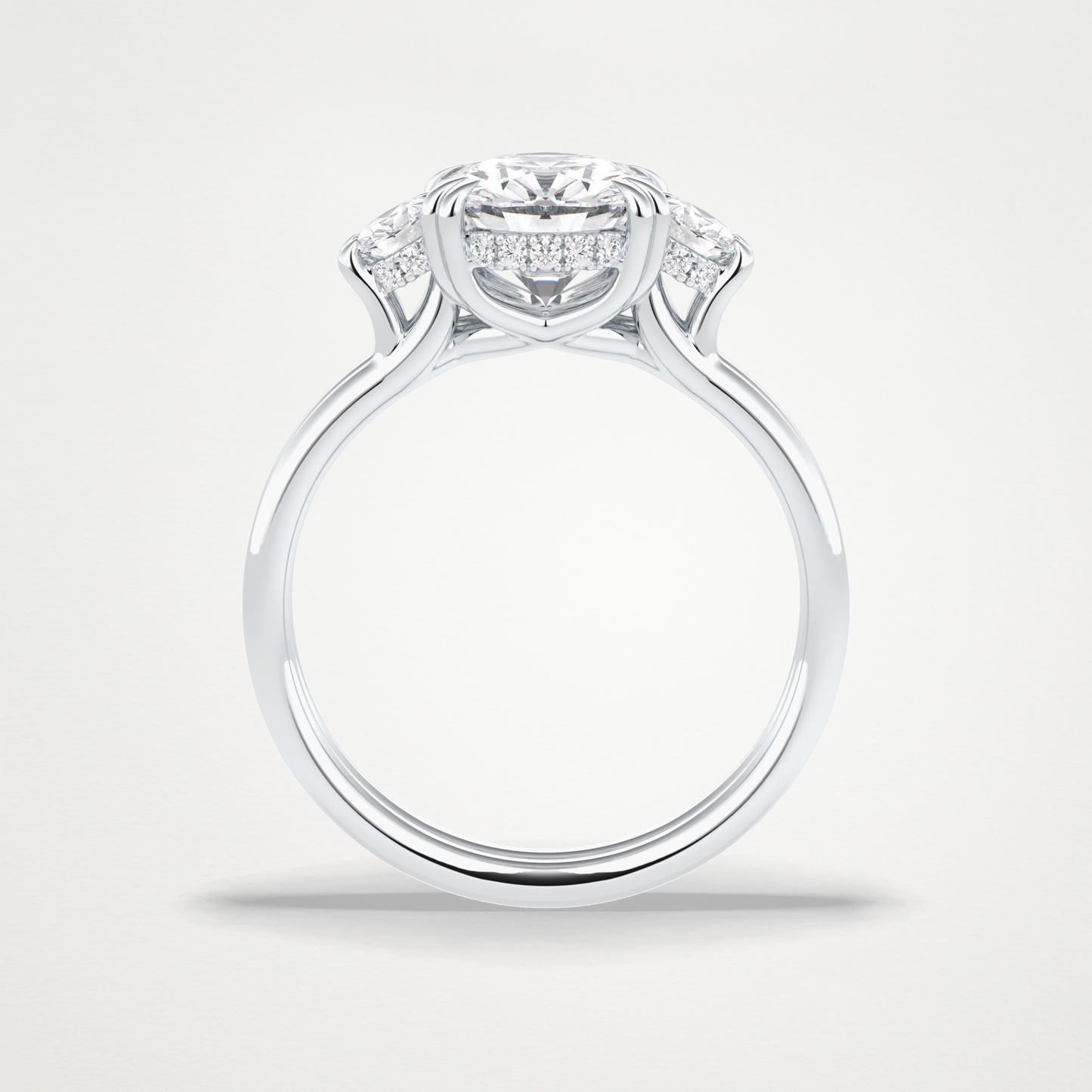 Round Three Stones Lab Grown Diamond Engagement Ring