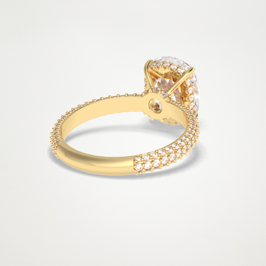 Cushion Hidden Halo & PaveLab Grown Diamond Engagement Ring
