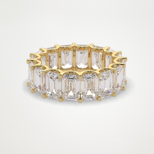 9.65 TCW Emerald Lab Grown Diamond Full Eternity Wedding Band