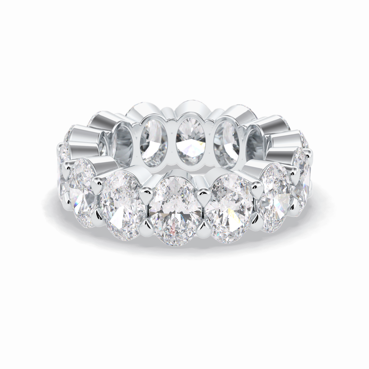 8.64 TCW Oval Shape Full Eternity Wedding Band 7