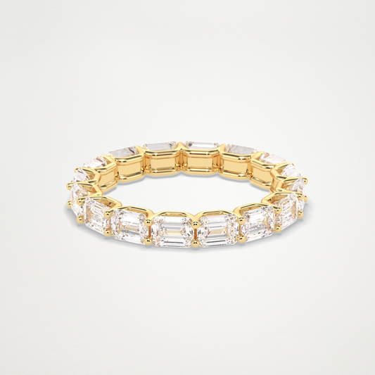 3.27 TCW Emerald Lab Grown Diamond Full Eternity Wedding Band