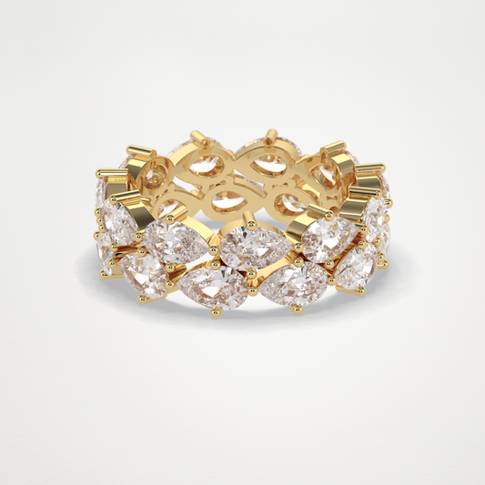 4.48 TCW Pear Lab Grown Diamond Full Eternity Wedding Band