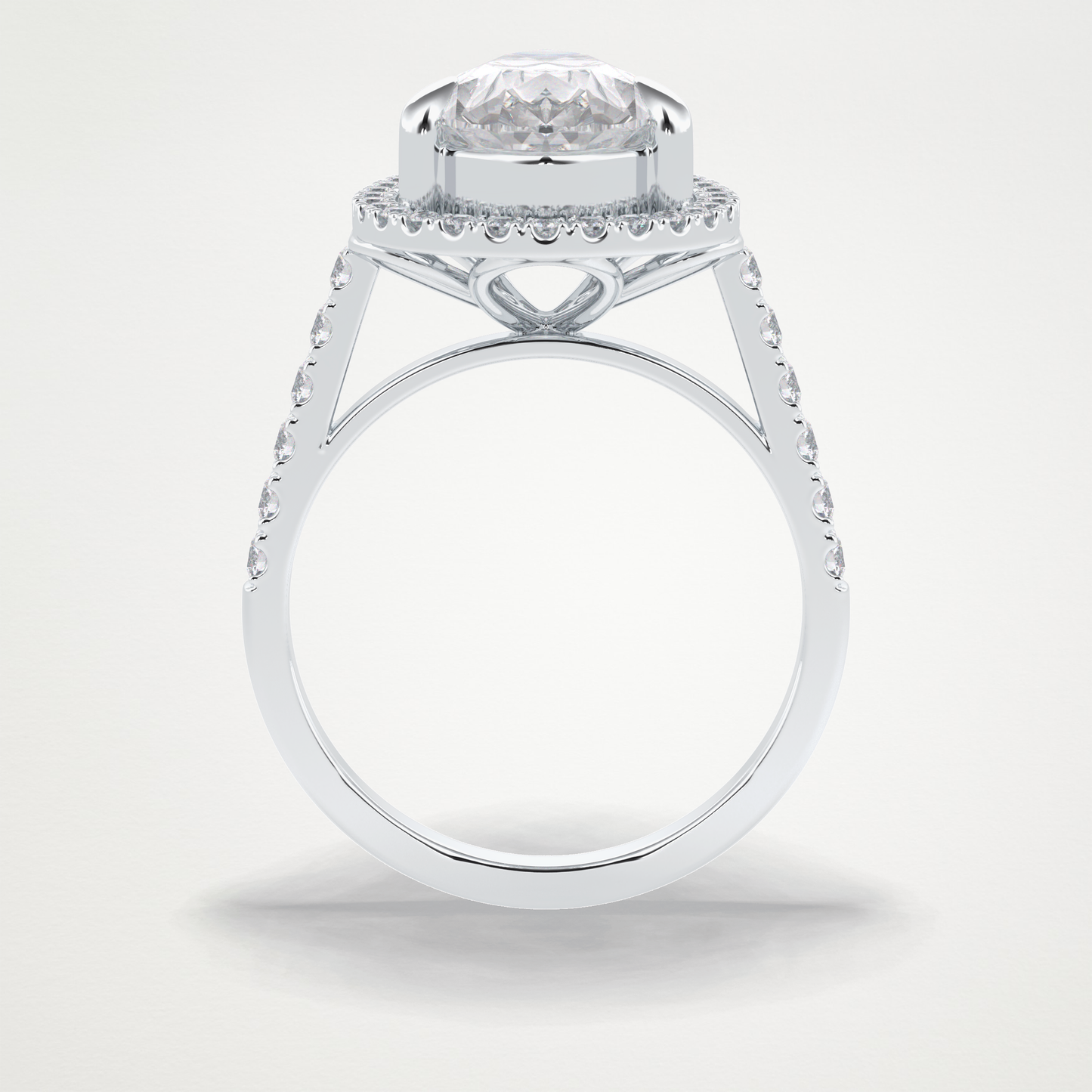 Pear Halo & Pave Lab Grown Diamond Engagement Ring