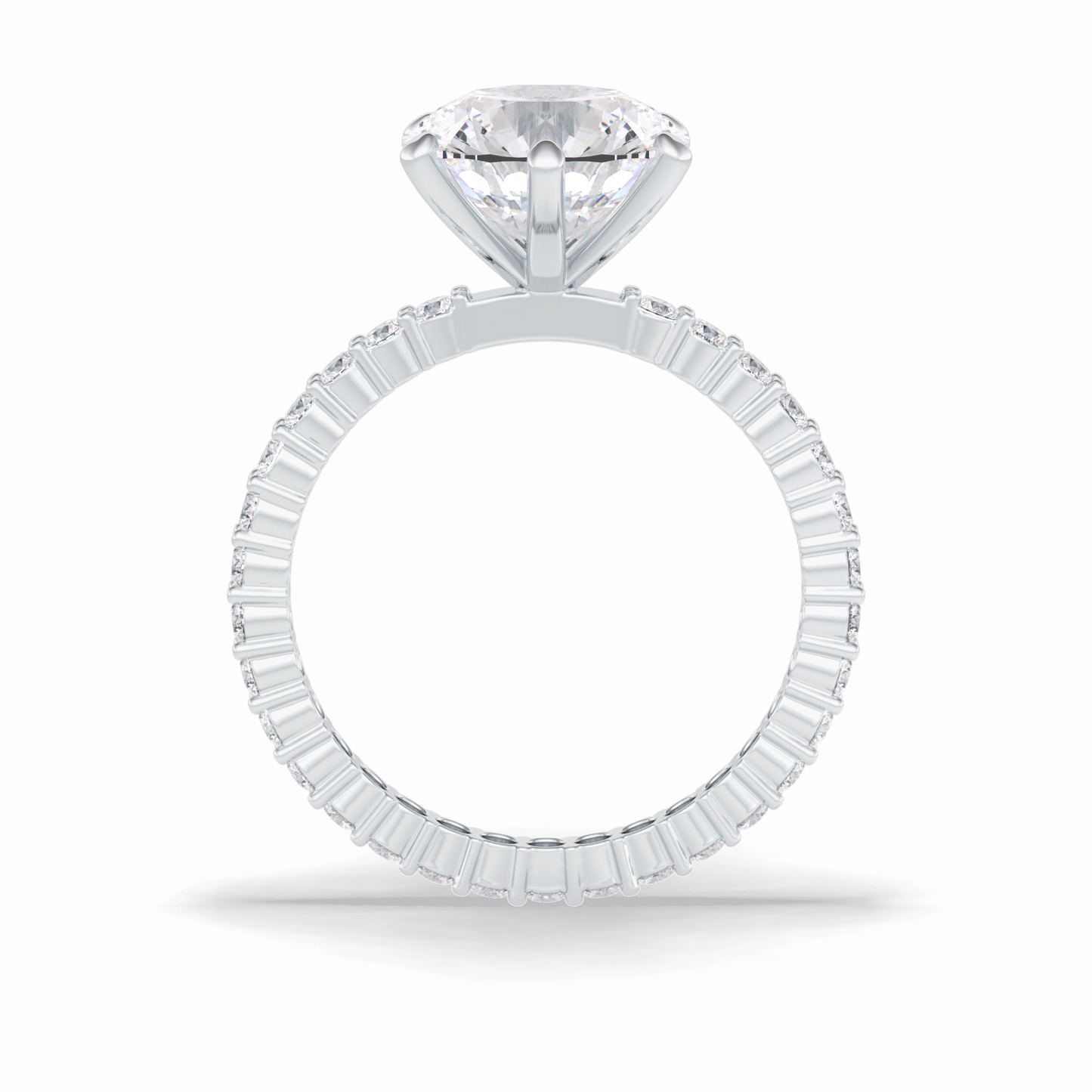 Round Pave Lab Grown Diamond Engagement Ring