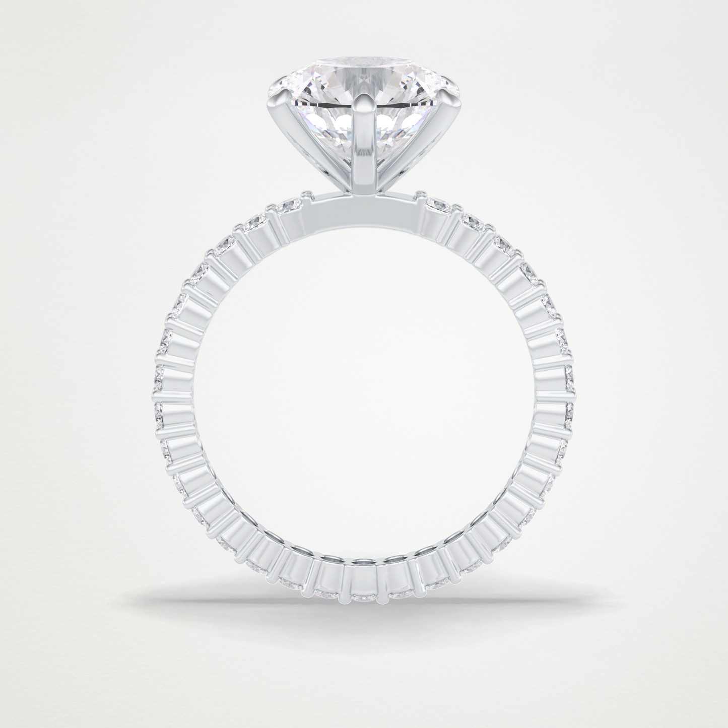 Round Pave Lab Grown Diamond Engagement Ring
