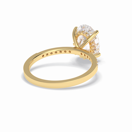 Oval Hidden Halo & Pave Lab Grown Diamond Engagement Ring