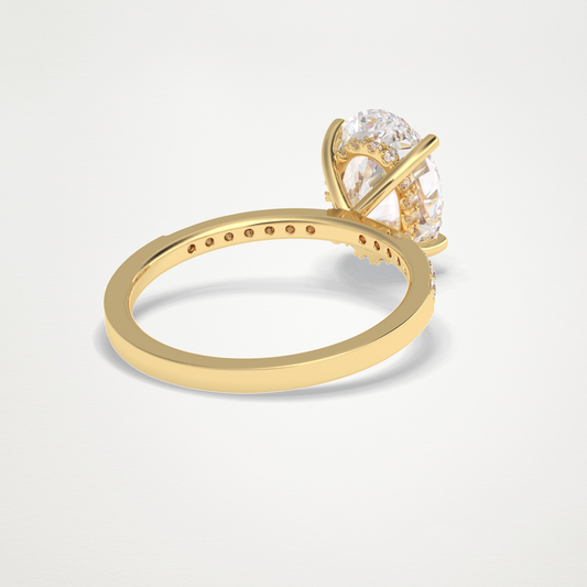 Oval Hidden Halo & Pave Lab Grown Diamond Engagement Ring