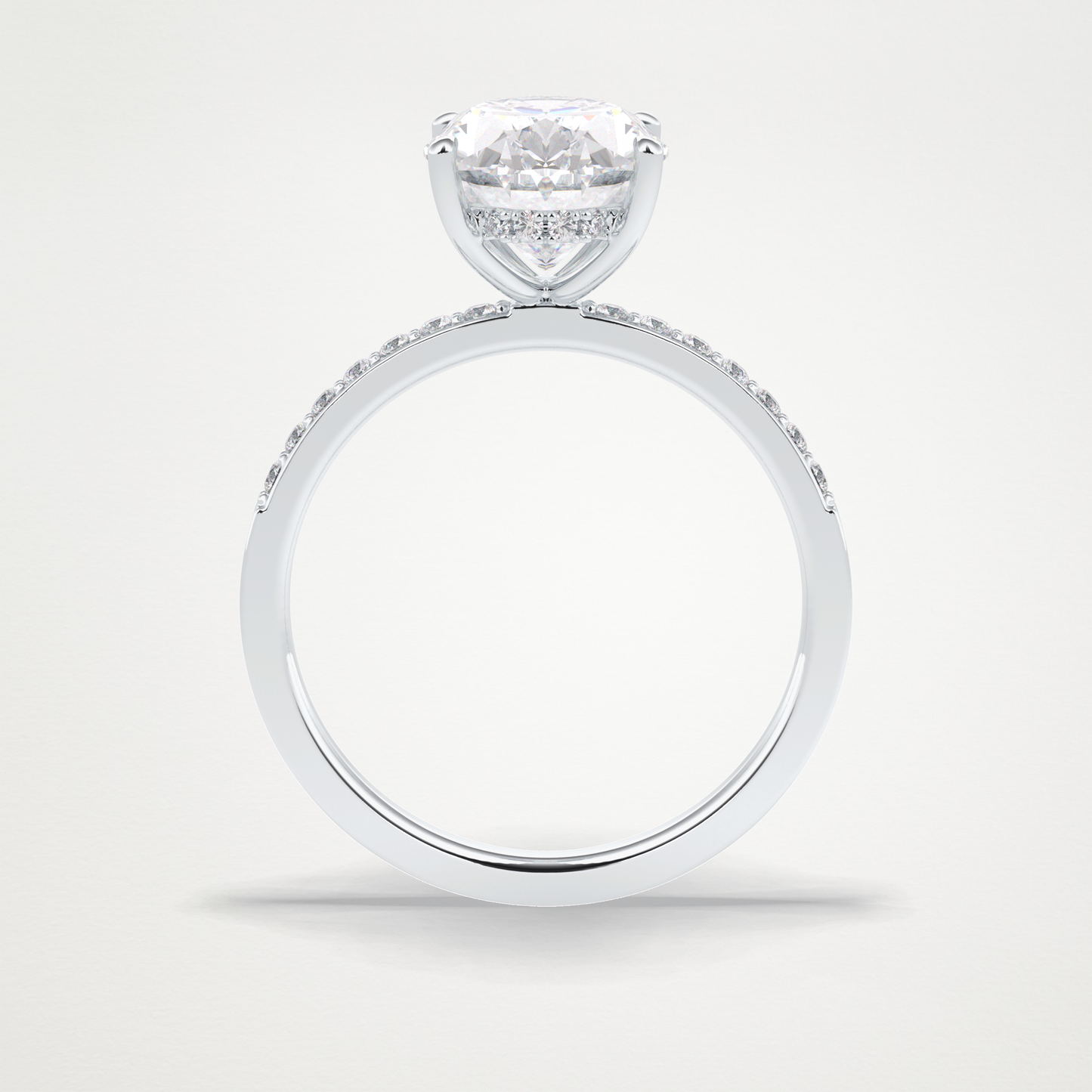Oval Hidden Halo & Pave Lab Grown Diamond Engagement Ring