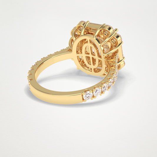 Cushion Halo & Pave Lab Grown Diamond Engagement Ring