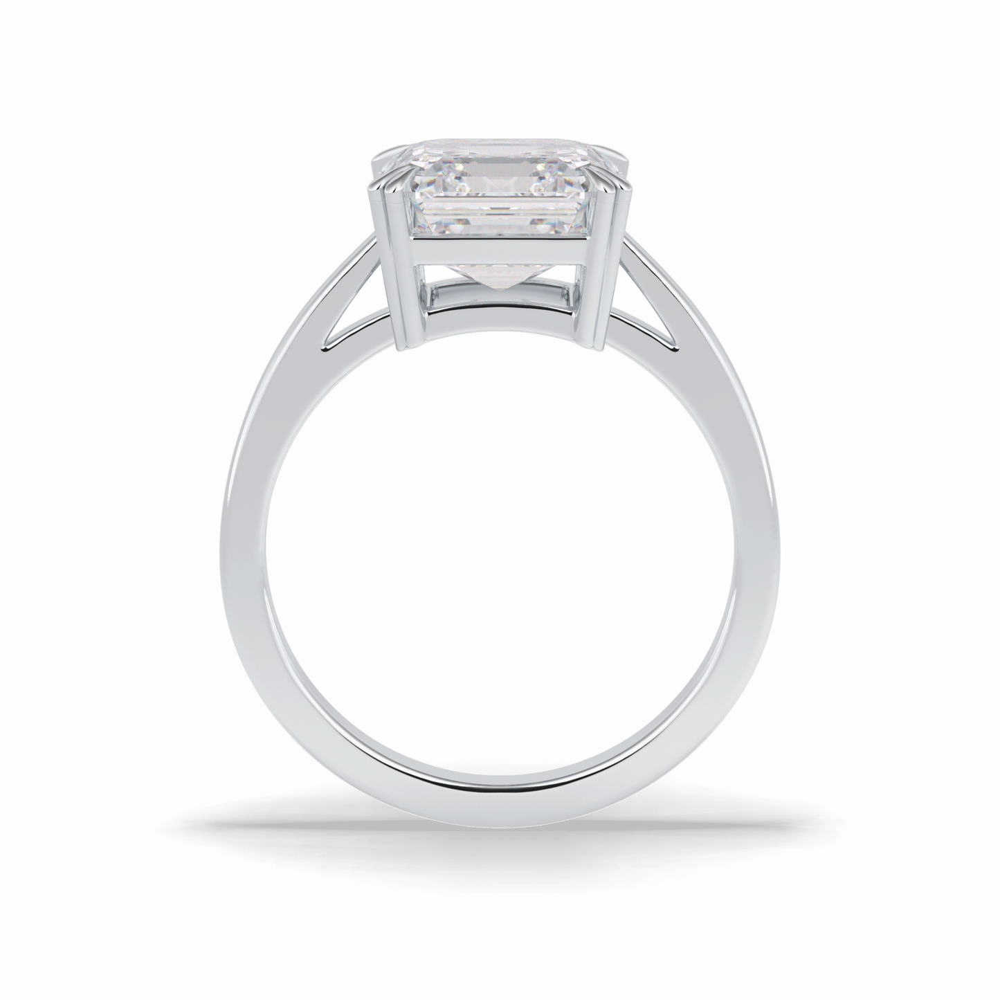 Asscher Solitaire Lab Grown Diamond Engagement Ring