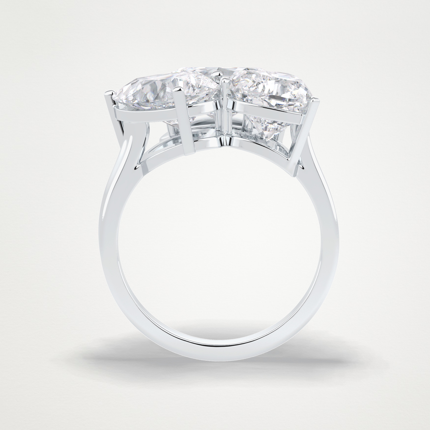 6.00 TCW Oval, Pear & Heart Three-Stone Lab Grown Diamond Engagement Ring