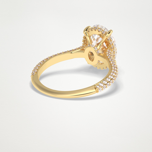 Oval Pave Lab Grown Diamond Engagement Ring