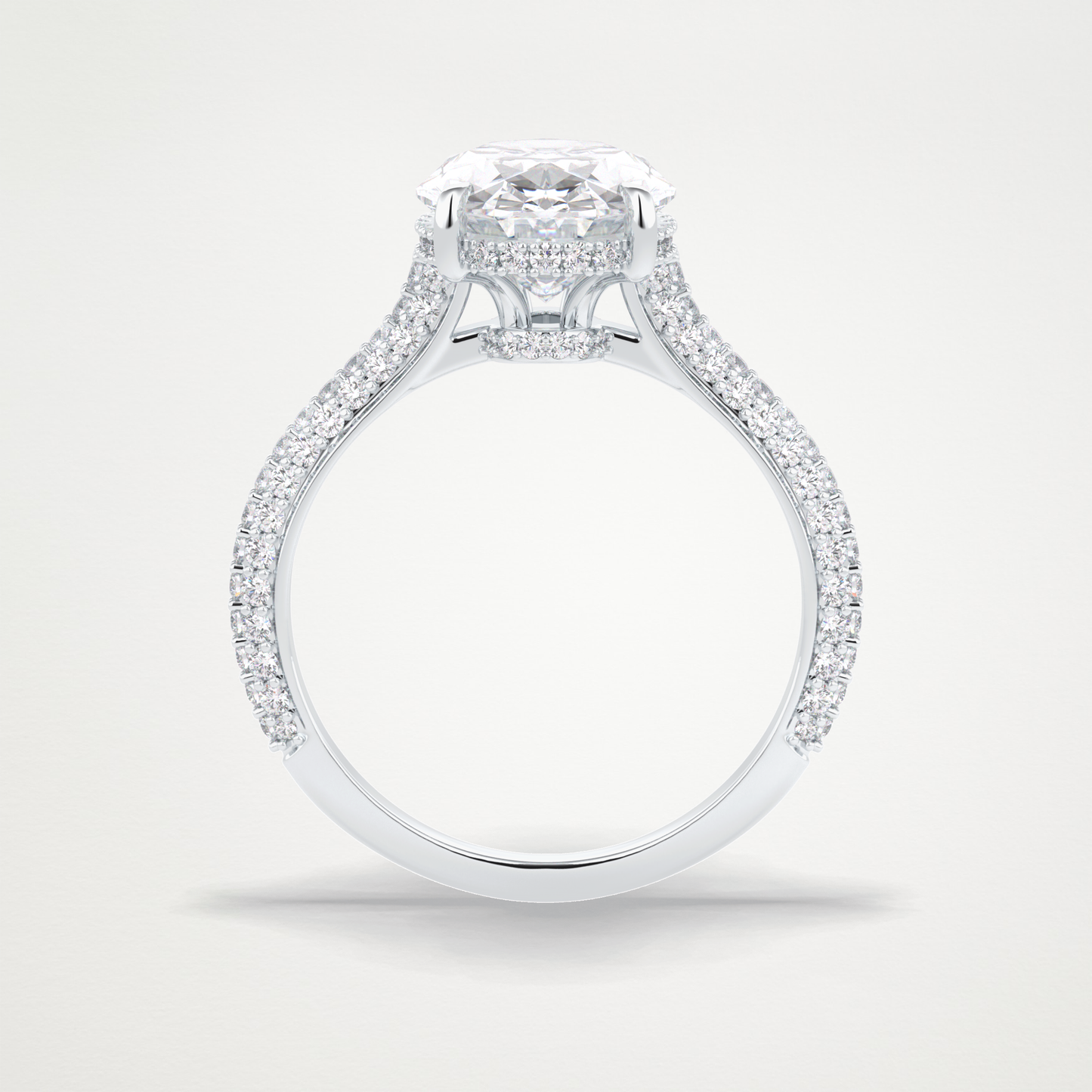 Oval Pave Lab Grown Diamond Engagement Ring