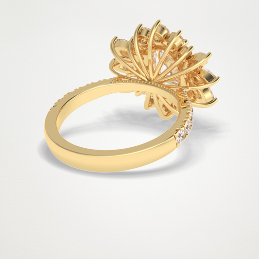 Oval Halo & Pave Lab Grown Diamond Engagement Ring