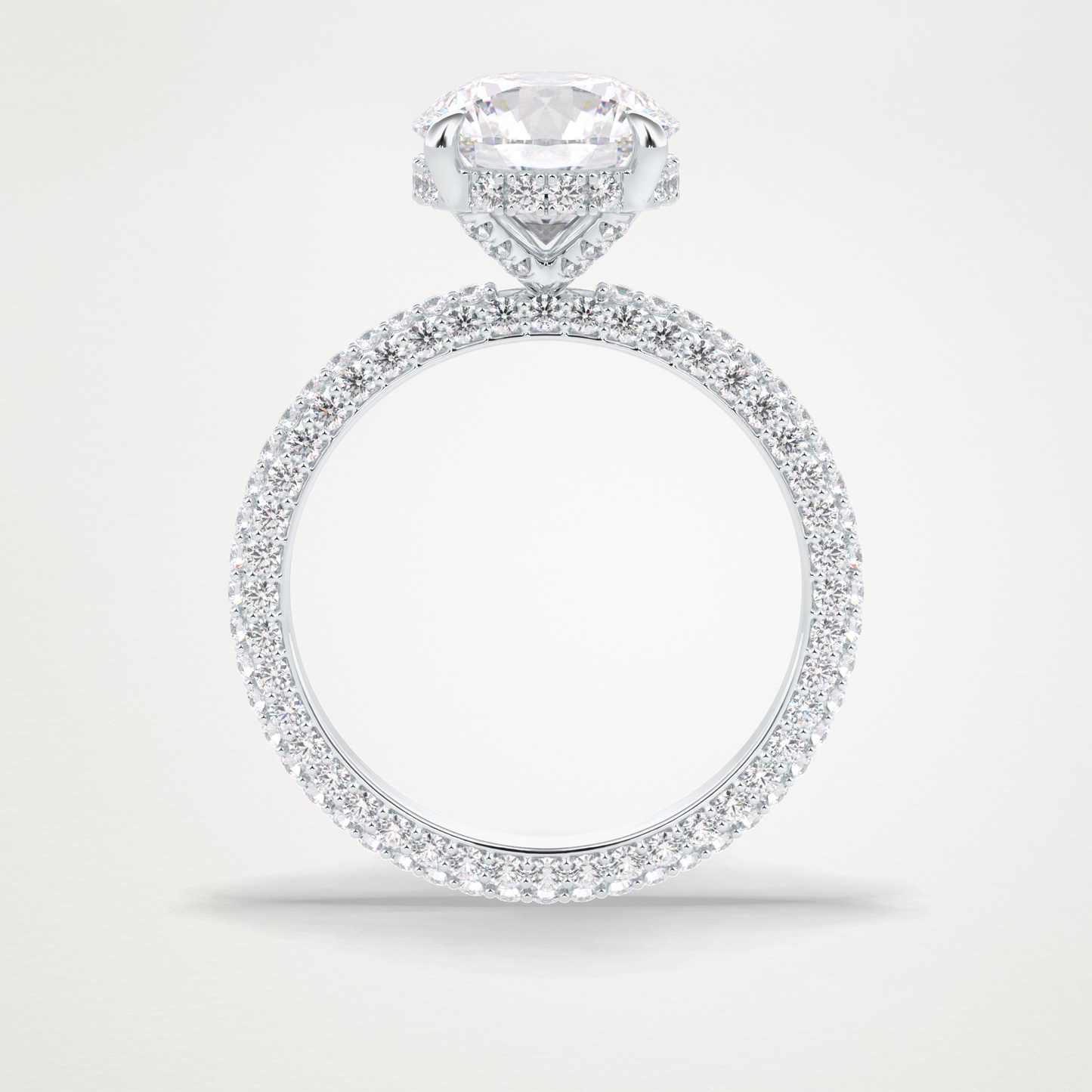 Round Hidden Halo & Pave Lab Grown Diamond Engagement Ring