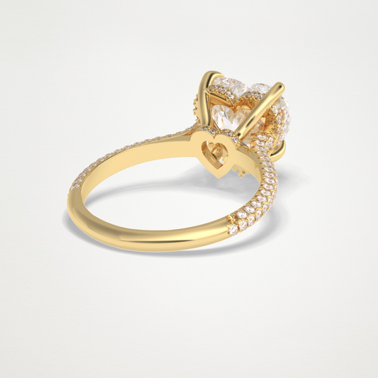 Heart Cut Hidden Halo & Pave Lab Grown Diamond Engagement Ring