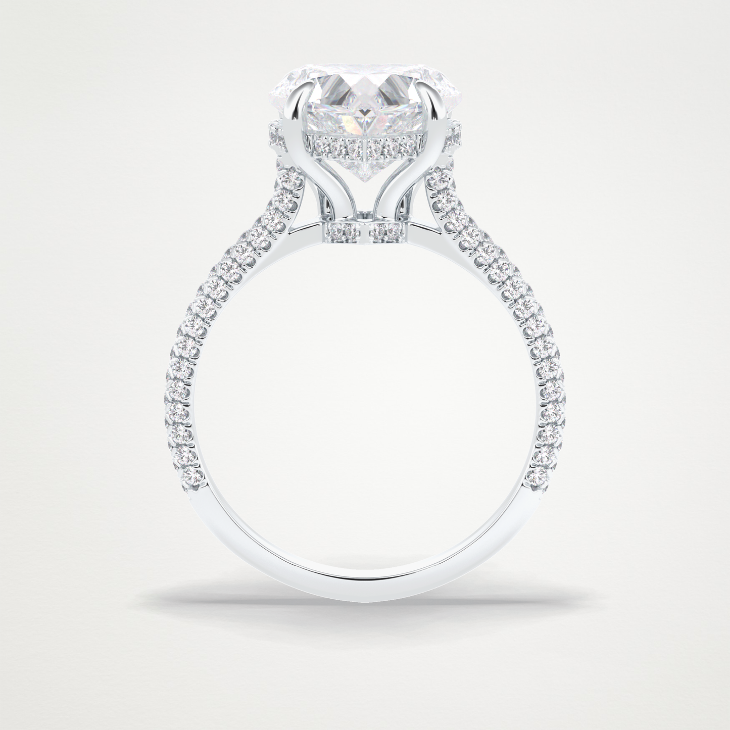Heart Cut Hidden Halo & Pave Lab Grown Diamond Engagement Ring