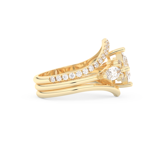 Princess Cut Moissanite Bridal Set with Cluster Settings – 1.04 CT Center, 0.75 TCW Accents 8