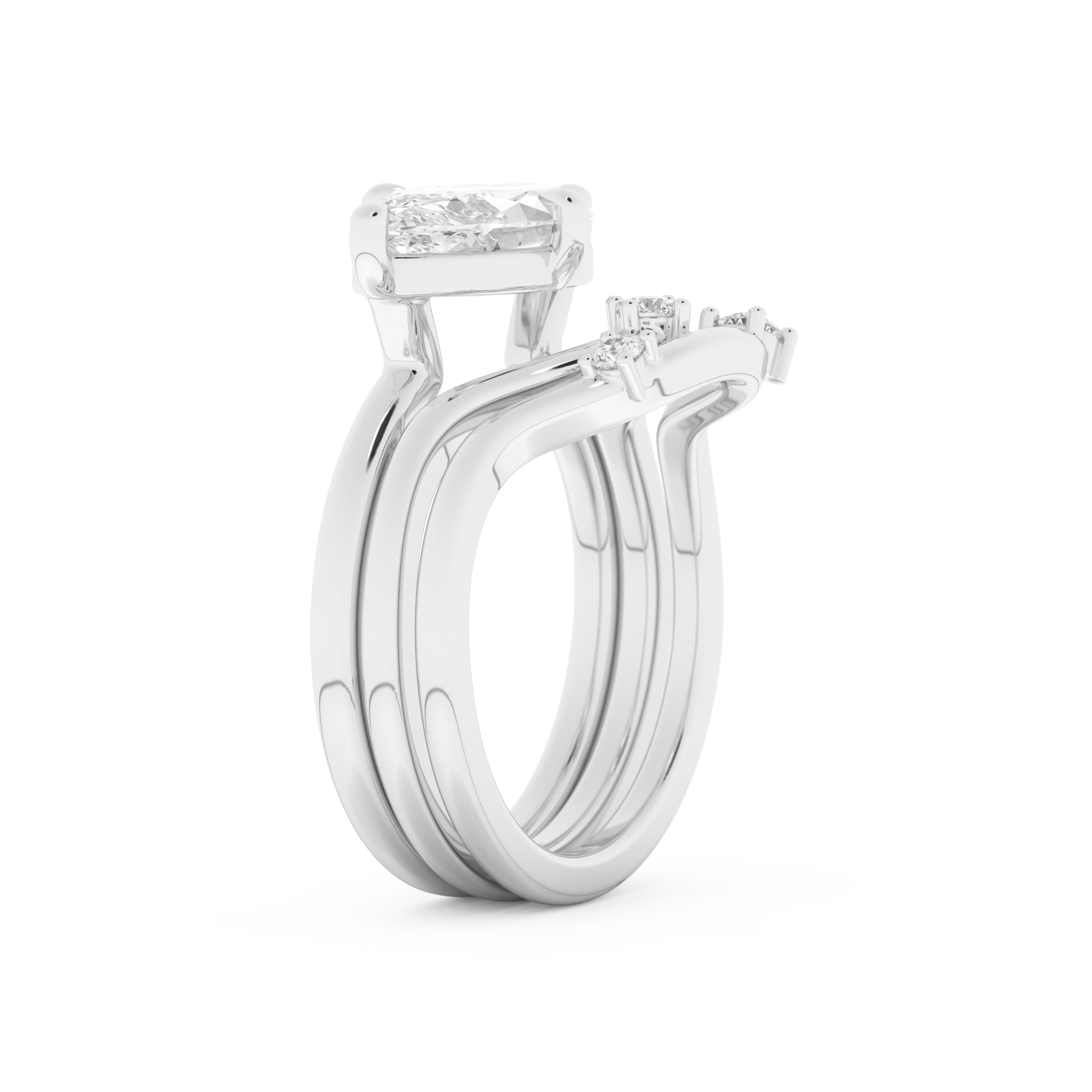 Marquise Cut Moissanite Bridal Set with Solitaire Settings – 2.24 CT Center, 0.13 TCW Accents 6