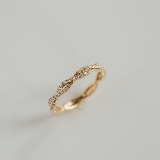 0.15 TCW Round Milgrain Lab Grown Diamond Wedding Band