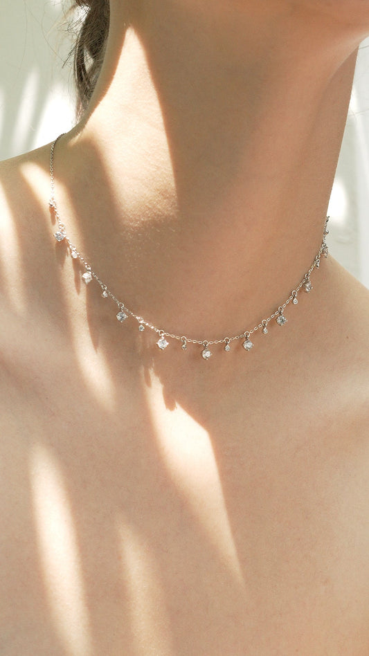 1.185 TCW Marquise Lab Grown Diamond Cluster Necklace