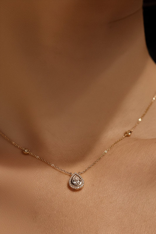 1.185 TCW Marquise Lab Grown Diamond Cluster Necklace