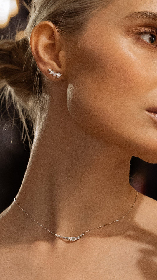1.185 TCW Marquise Lab Grown Diamond Cluster Necklace