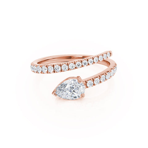 0.94 CT Pear Moissanite Shaped Split Shank Style Wedding Band 1 0.94 CT Pear Moissanite Shaped Split Shank Style Wedding Band 1