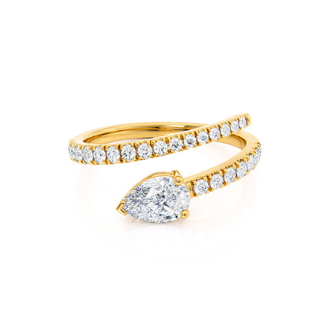 1.20 CT Pear Shaped Moissanite Split Shank Style Wedding Band 1 1.20 CT Pear Shaped Moissanite Split Shank Style Wedding Band 1