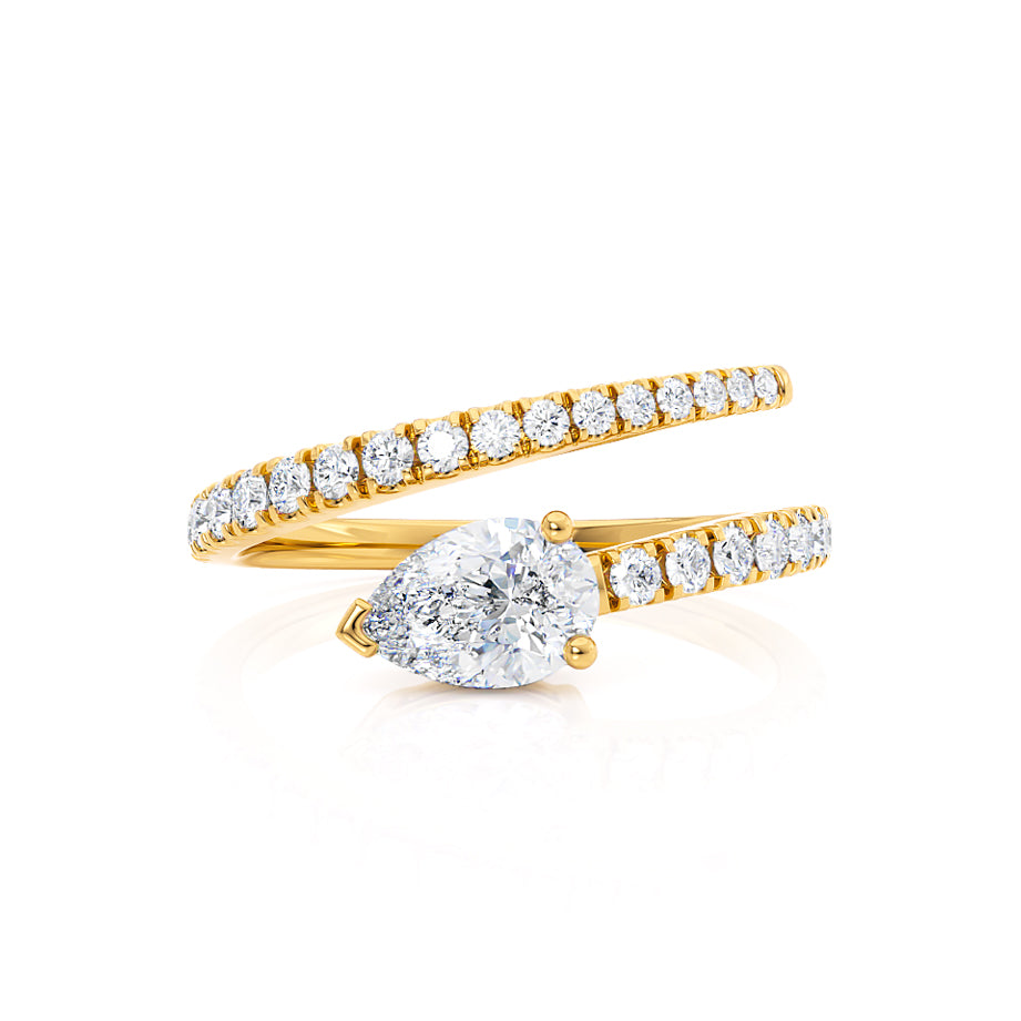 1.20 CT Pear Shaped Moissanite Split Shank Style Wedding Band 2 1.20 CT Pear Shaped Moissanite Split Shank Style Wedding Band 2