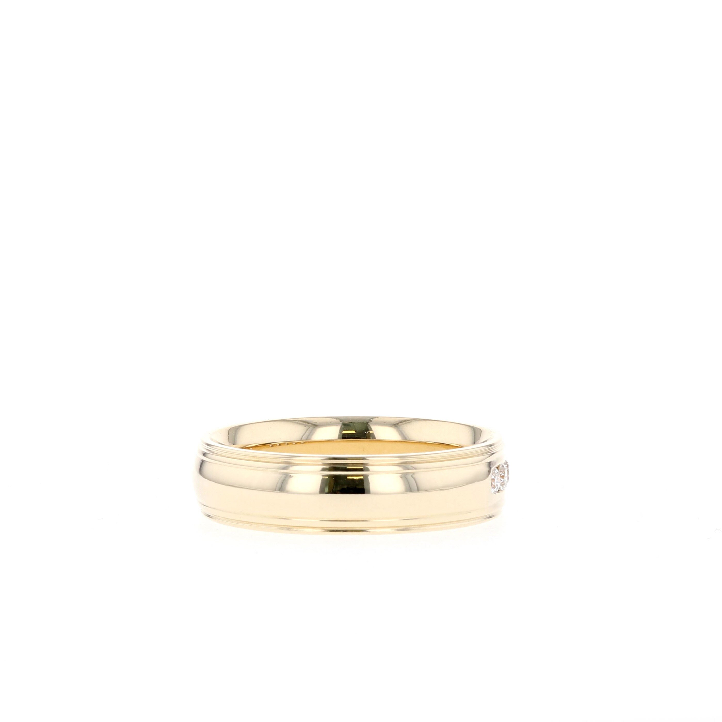 Stone Setting High Polish Finish Men's Band 5 Stone Setting High Polish Finish Men's Band 5