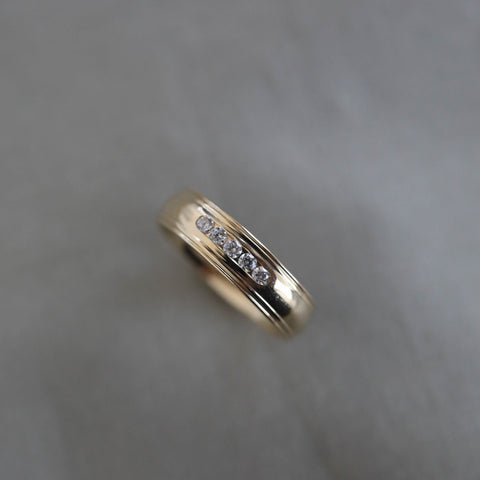 Stone Setting High Polish Finish Men's Band 14 Stone Setting High Polish Finish Men's Band 14