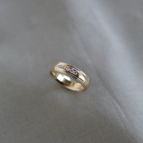 Stone Setting High Polish Finish Men's Band 6 Stone Setting High Polish Finish Men's Band 6