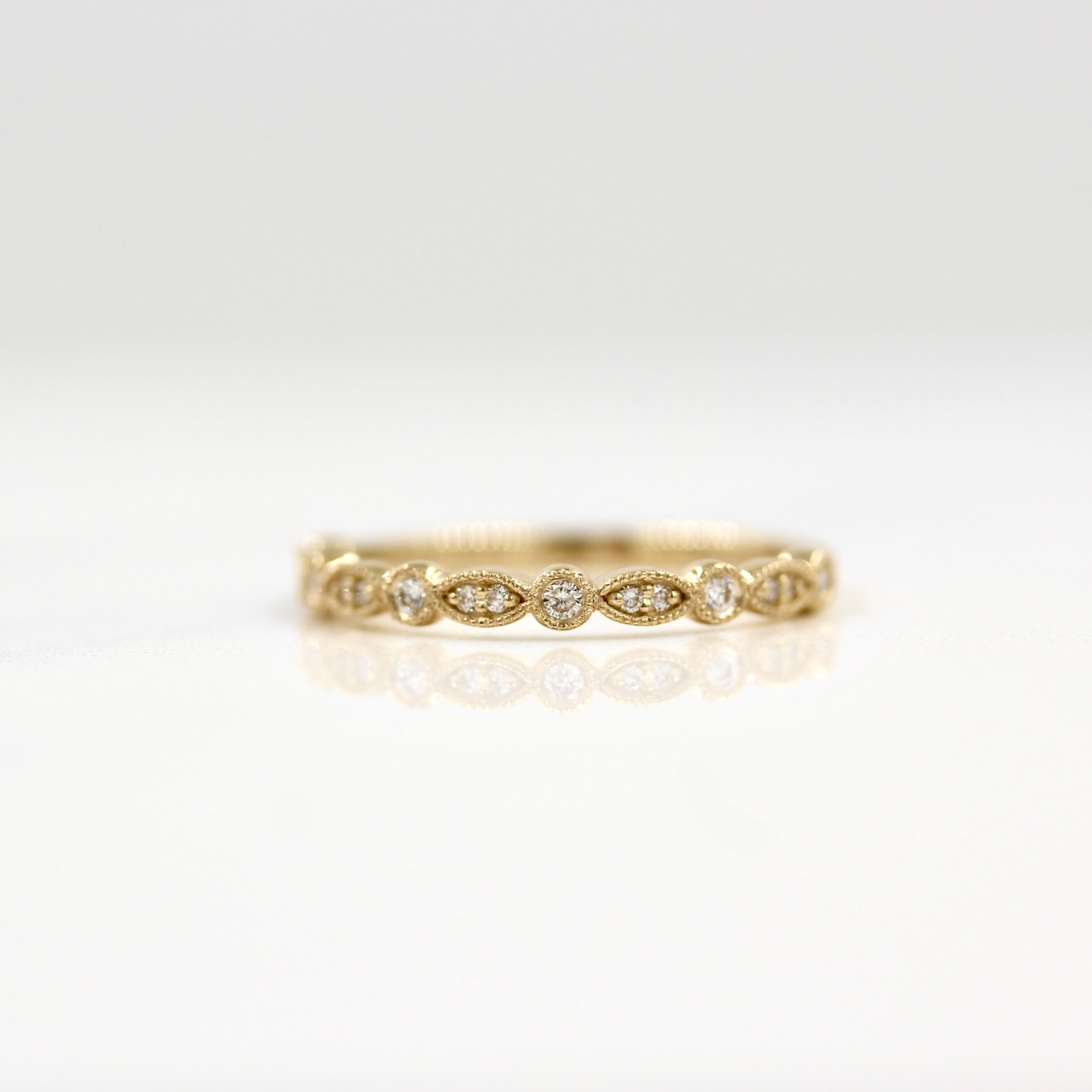 0.15 TCW Round Cut Milgrain Style Moissanite Wedding Band 1 0.15 TCW Round Cut Milgrain Style Moissanite Wedding Band 1