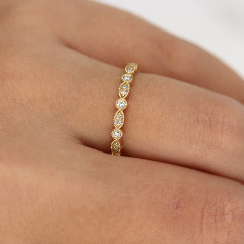 0.15 TCW Round Cut Milgrain Style Moissanite Wedding Band 2 0.15 TCW Round Cut Milgrain Style Moissanite Wedding Band 2