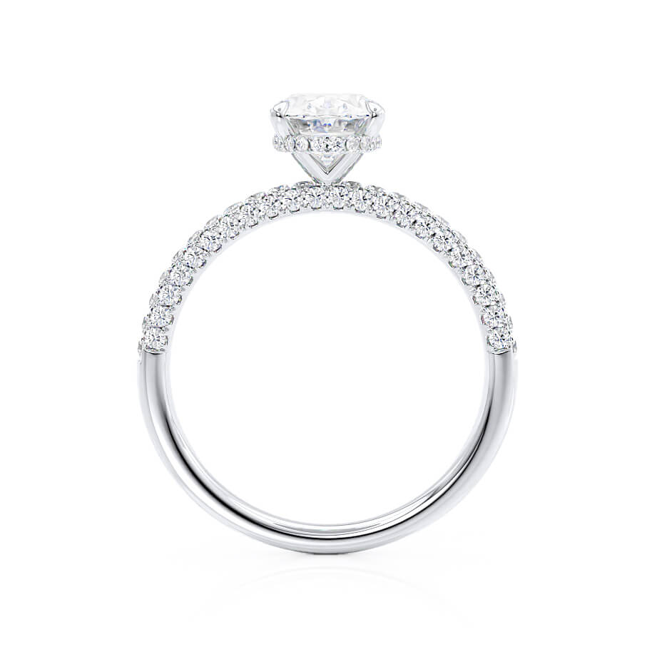 Oval Pave Lab Grown Diamond Engagement Ring