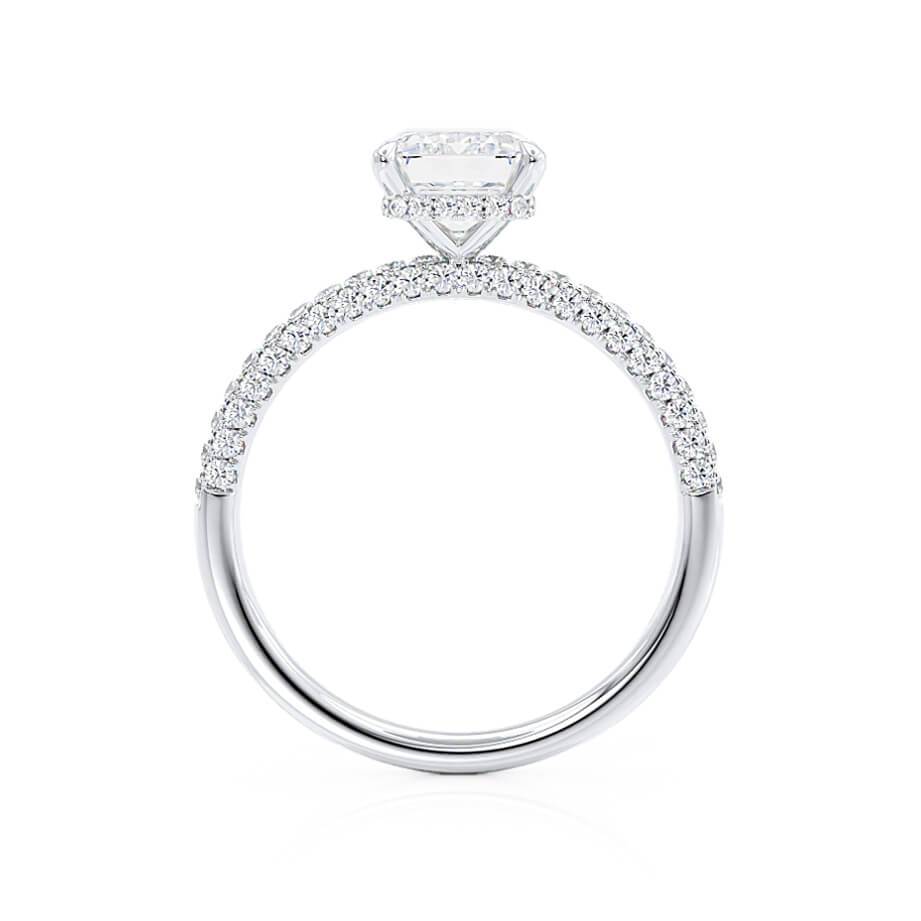 Emerald Hidden Halo & Pave Lab Grown Diamond Engagement Ring