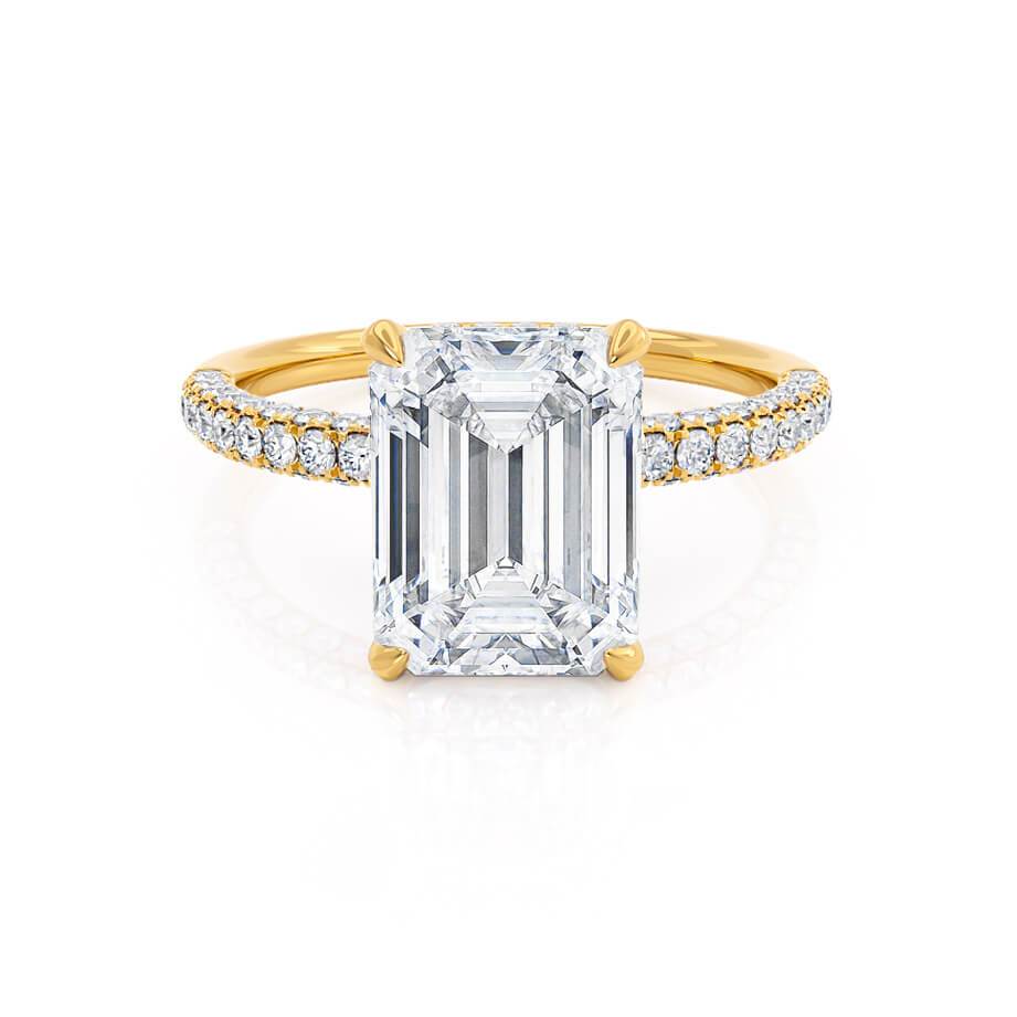 1.75 CT Emerald Shaped Moissanite Hidden Halo Style Engagement Ring 3 1.75 CT Emerald Shaped Moissanite Hidden Halo Style Engagement Ring 3