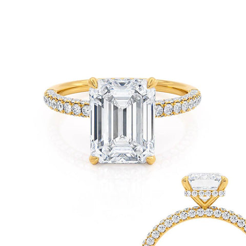 1.75 CT Emerald Shaped Moissanite Hidden Halo Style Engagement Ring 4 1.75 CT Emerald Shaped Moissanite Hidden Halo Style Engagement Ring 4