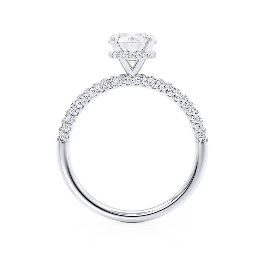 Round Hidden Halo & Pave Lab Grown Diamond Engagement Ring