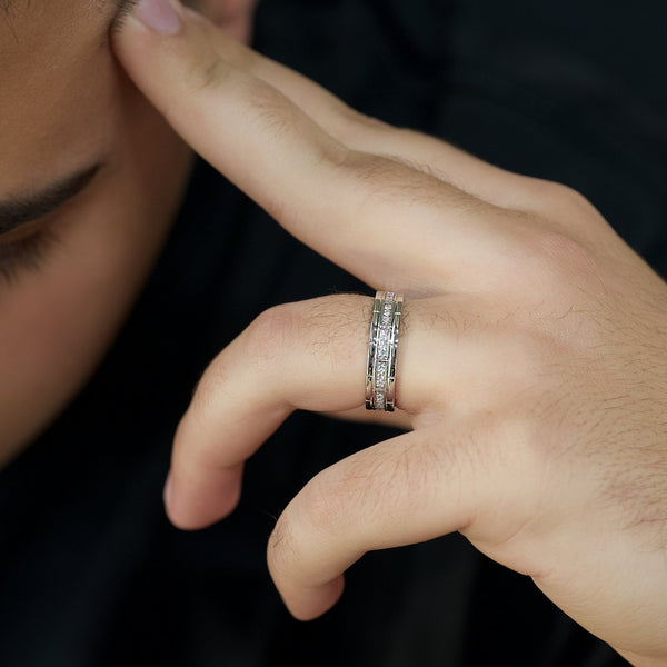 Round Shaped Stones Wedding Band For Men 7 Round Shaped Stones Wedding Band For Men 7