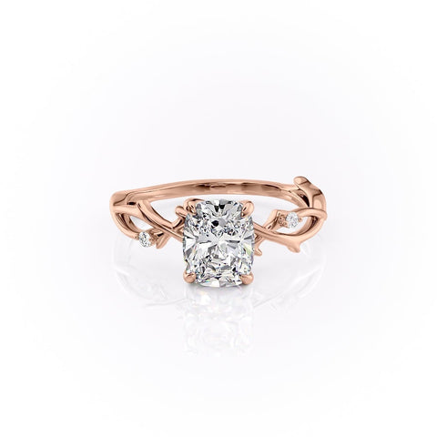 2.0 CT Elongated Cushion Cut Solitaire Twig Style Moissanite Engagement Ring 12 2.0 CT Elongated Cushion Cut Solitaire Twig Style Moissanite Engagement Ring 12