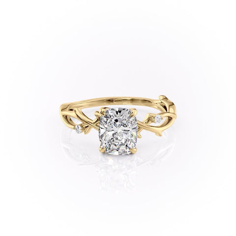 2.0 CT Elongated Cushion Cut Solitaire Twig Style Moissanite Engagement Ring 11 2.0 CT Elongated Cushion Cut Solitaire Twig Style Moissanite Engagement Ring 11