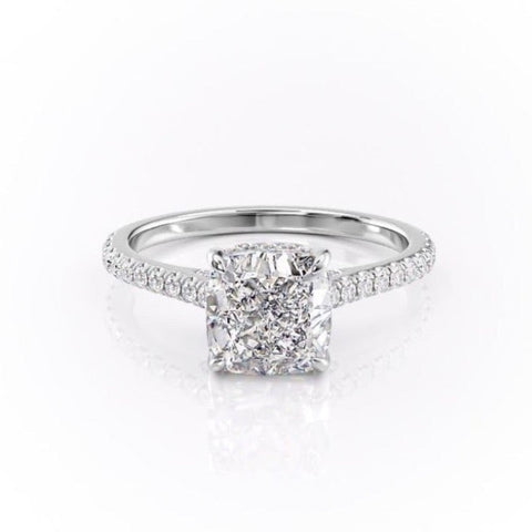 2.15 CT Cushion Cut Pave Setting Moissanite Engagement Ring 10 2.15 CT Cushion Cut Pave Setting Moissanite Engagement Ring 10