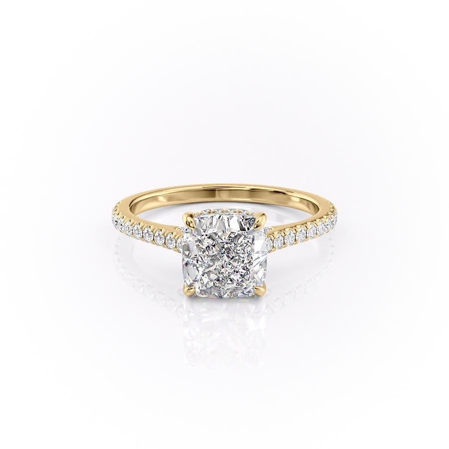 2.15 CT Cushion Cut Pave Setting Moissanite Engagement Ring 11 2.15 CT Cushion Cut Pave Setting Moissanite Engagement Ring 11